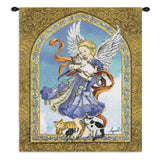 Angel and Cats Wall Tapestry With Rod