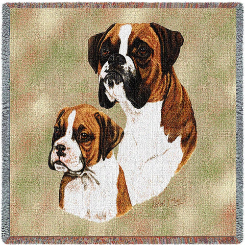 Boxer with Puppy Small Blanket