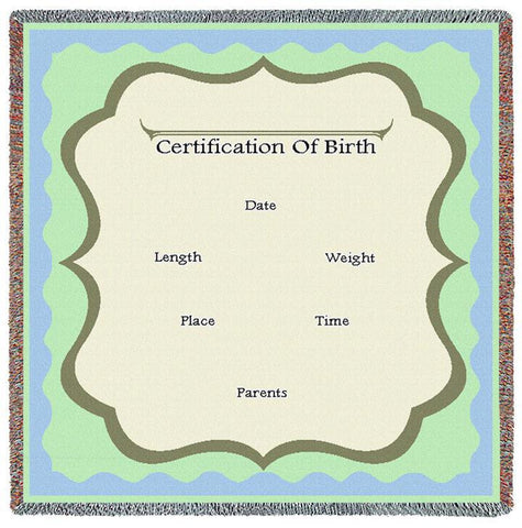 Boy Birth Certificate Small Blanket