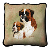 Boxer with Puppy Pillow Cover