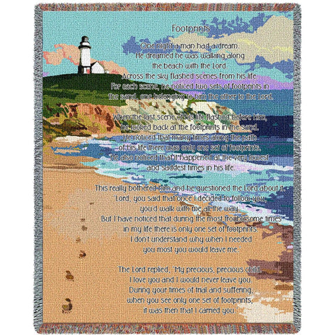 Footprints Watercolor Blanket