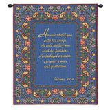 Psalms 91:4 Wall Tapestry With Rod
