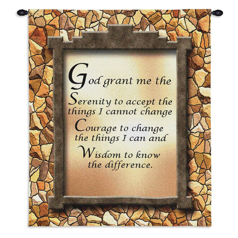 God Grant Me The Serenity II Wall Tapestry With Rod
