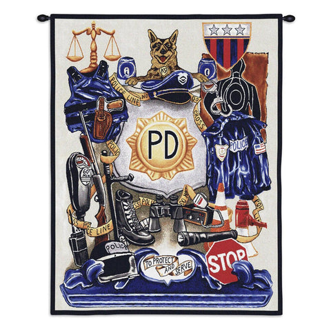 Policeman Pride Wall Tapestry With Rod