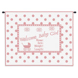 Welcome Baby Girl Wall Tapestry With Rod