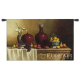 Oriental Still Life with Lilies Small Wall Tapestry