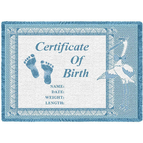 Birth Certificate Blue Small Blanket
