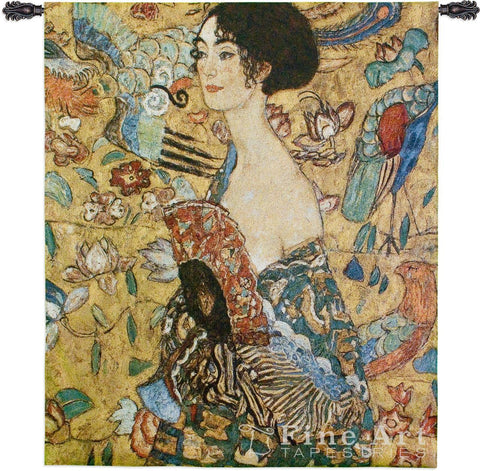 Lady With Fan Wall Tapestry