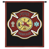 Firefighter Shield Wall Tapestry With Rod