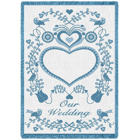 Our Wedding Navy Blanket