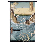 Awa province Stormy Sea at the Naruto Rapids from Famous Places of the Sixty Provinces Wall Tapestry