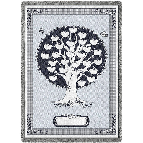 Monogram Tree Navy Blanket