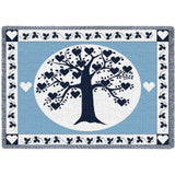 Family Tree Hearts Navy Blanket
