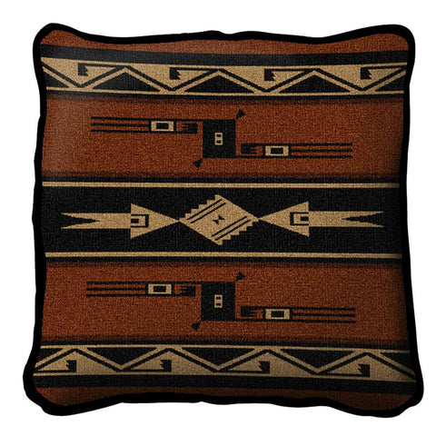 Southwest Geometric Black and Russet Pillow