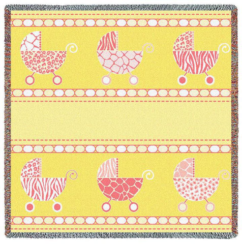 Pram Pink and Yellow Small Blanket