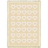 Basketweave Hearts Natural Blanket