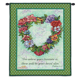 Treasured Heart Wall Tapestry With Rod