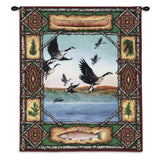 Geese Lodge Wall Tapestry With Rod