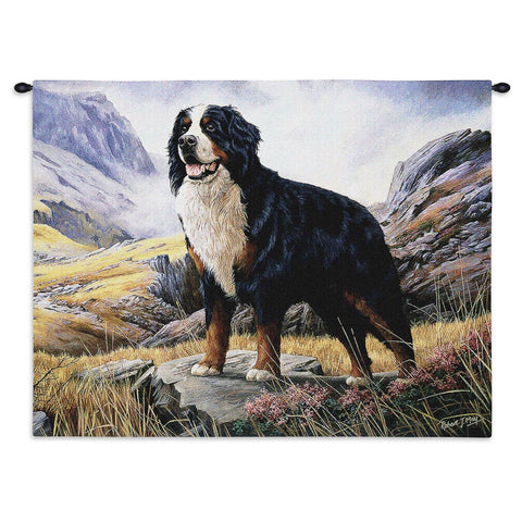 Bernese Mountain Dog Wall Tapestry with Rod