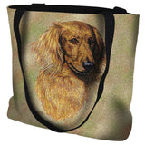 Long-haired Dachshund Red Tote Bag