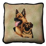 German Shepherd with Puppy Pillow Cover