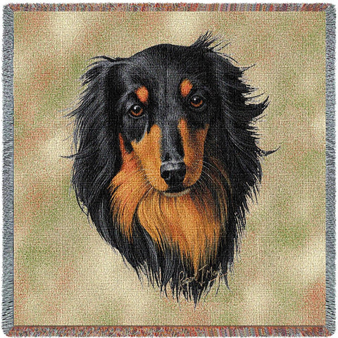 Long-haired Dachshund Black and Tan Small Blanket