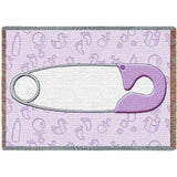 Diaper Pin Lavender Mini Blanket