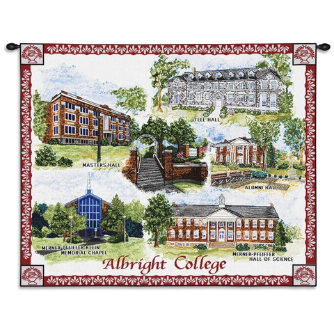 Albright College Campus Wall Tapestry With Rod