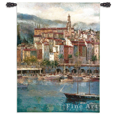 Mediterranean Harbor Wall Tapestry
