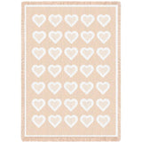 Basketweave Hearts Chenille Natural Blanket