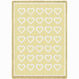 Basketweave Hearts Chenille Natural Mini Blanket
