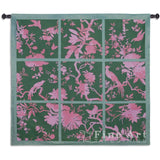 Floral Division Sage and Pink Small Wall Tapestry