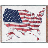 United States Flag Map Blanket