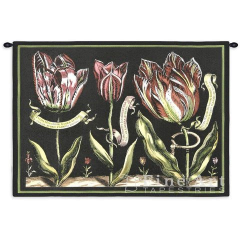 Tulips On Black II Wall Tapestry