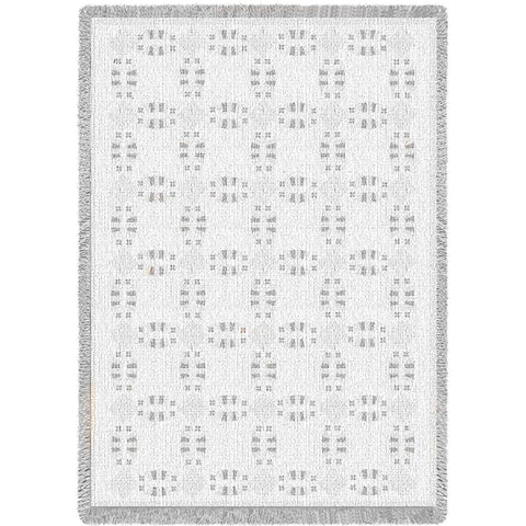 Double Wedding Ring White Natural Blanket