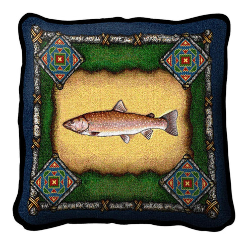 Fish Lodge Green Pillow