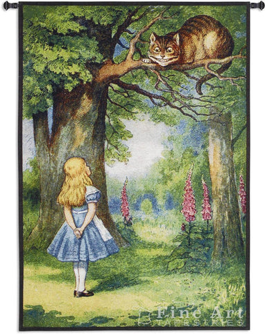 Alice and the Cheshire Cat Wall Tapestry
