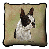 Boston Terrier Black Pillow Cover