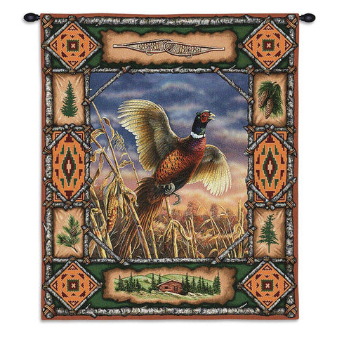 Pheasant Lodge Wall Tapestry With Rod