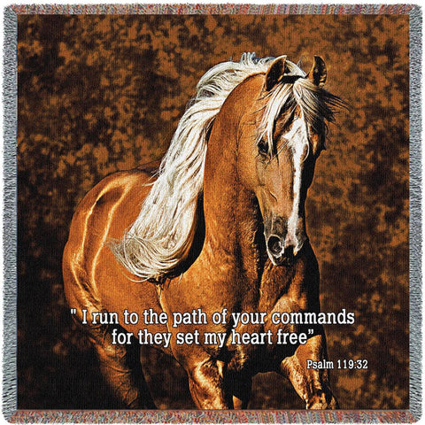 Golden Boy Horse Scripture Small Blanket