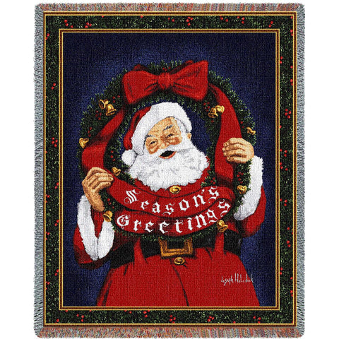 Season's Greetings Santa Blanket