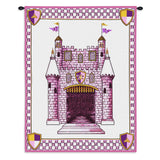 Castle Pink Wall Tapestry With Rod