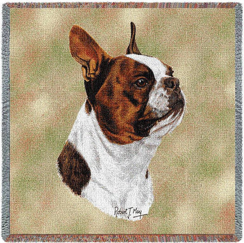 Boston Terrier Brown Small Blanket