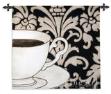 Damask Coffee Black Wall Tapestry