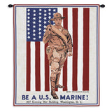 Be A Marine Wall Tapestry With Rod