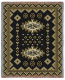 Southwest Sampler Black and Gold Blanket