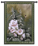 Hollyhock Hummer Wall Tapestry