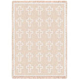 Cross White Natural Blanket