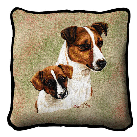 Jack Russell Terrier with Puppy Pillow Cover
