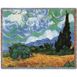 Wheat Field with Cypresses Blanket
